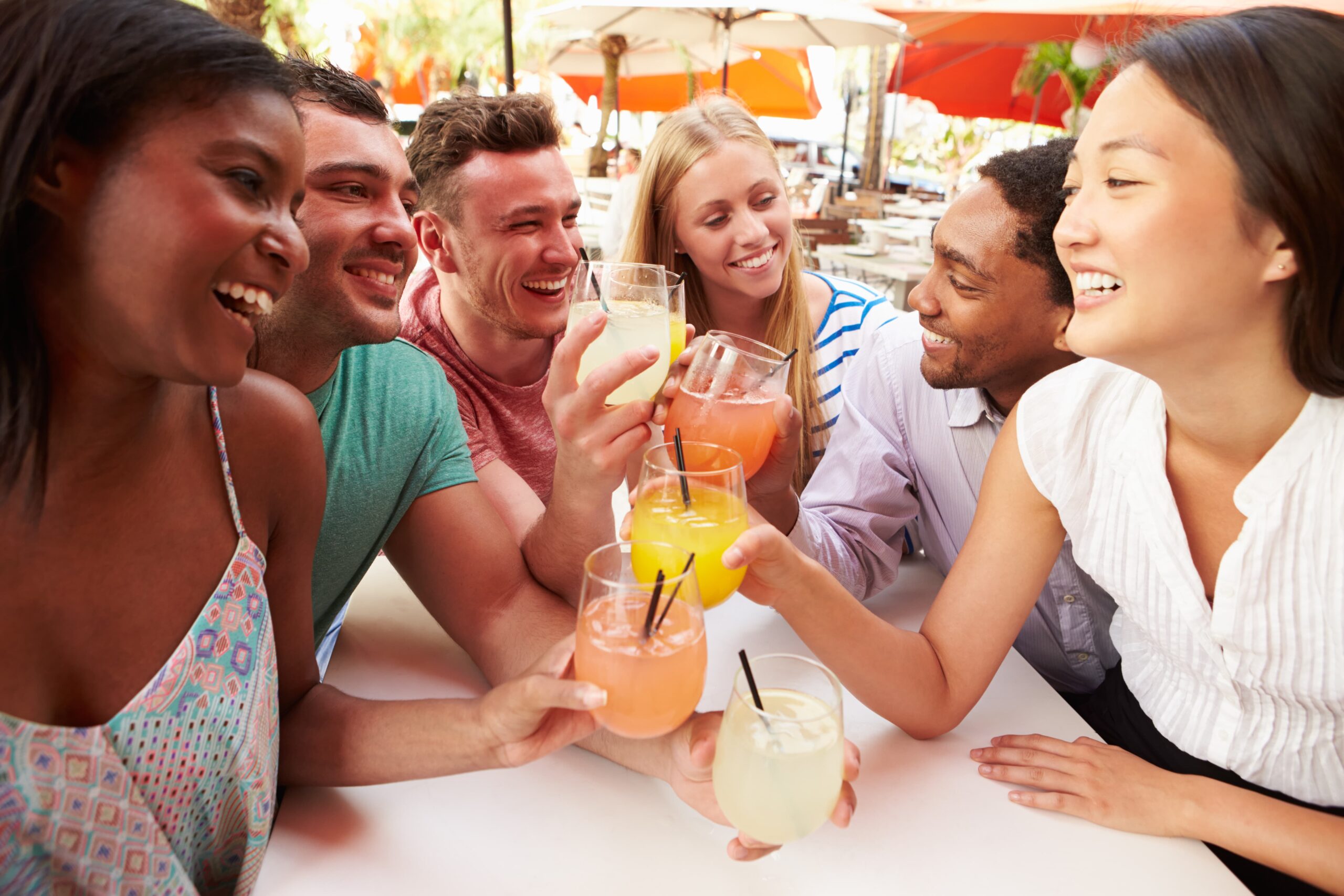 Group of people enjoying a social gathering without alcohol Sober individuals enjoying group activities